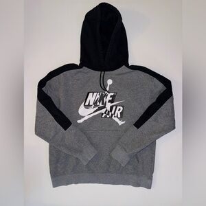 Jordan Sweater Mens L Grey Hoodie Pullover Air Jumpman Spellout Fleece Cotton